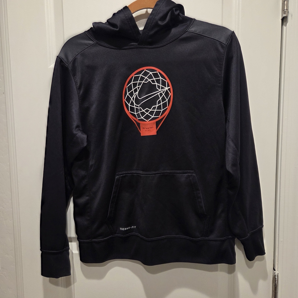 Nike Black Hoodie with Red Basketball Graphic